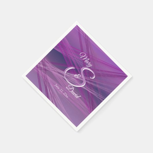 Lila Hochzeit Serviette (Ecke)