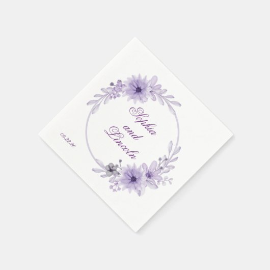 Lila Hochzeit Serviette (Ecke)