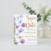 Lila Hochzeit speichern Sie das Datum Save The Date (Stehend Vorderseite)