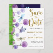 Lila Hochzeit speichern Sie das Datum Save The Date (Vorne/Hinten)