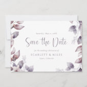 Lila Hochzeit speichert das Datum Save The Date (Vorderseite)