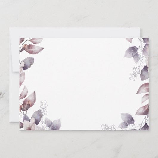 Lila Hochzeit speichert das Datum Save The Date (Rückseite)