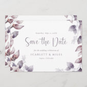 Lila Hochzeit speichert das Datum Save The Date (Vorne/Hinten)