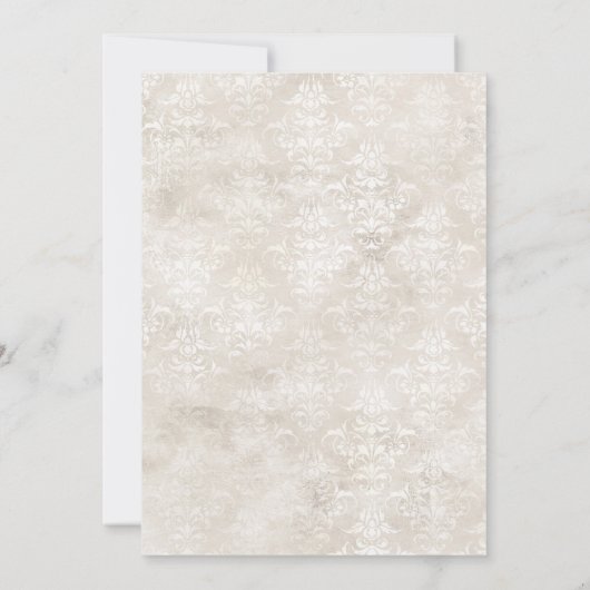 Lila Hochzeit und Hochzeit von Elfenbein Einladung (Rückseite)