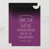 Lila Hochzeit unter den Sternen Einladung (Vorne/Hinten)
