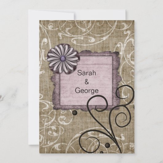 lila Hochzeit Vielen Dank Dankeskarte (Vorderseite)