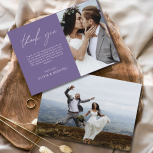 Lila Hochzeit Vielen Dank Foto Einfache Karte