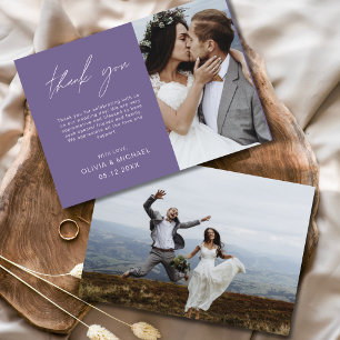 Lila Hochzeit Vielen Dank Foto Minimalistische Kar Dankeskarte