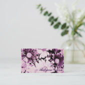 lila Hochzeit Visitenkarte (Stehend Vorderseite)