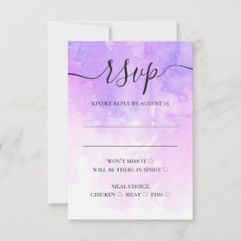 Lila Hochzeit von Aquarellschriften RSVP Karte