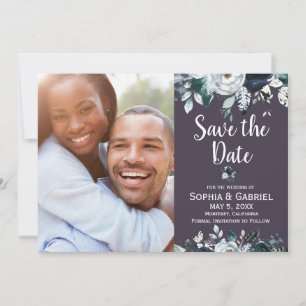 Lila Hochzeit von Boho Floral Save the Date