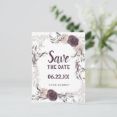 Lila Hochzeit von Elfenbeinflora-Foto retten das D Postkarte (Stehend Vorderseite)