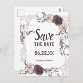 Lila Hochzeit von Elfenbeinflora-Foto retten das D Postkarte (Vorne/Hinten)