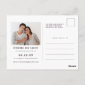 Lila Hochzeit von Elfenbeinflora-Foto retten das D Postkarte (Rückseite)