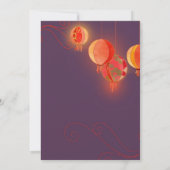 Lila Hochzeit von Rot-Papier-Lanterns Einladung (Rückseite)