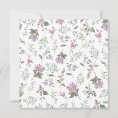 Lila Hochzeit von Wasserfarben Einladung (Rückseite)