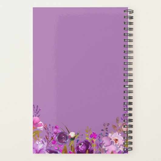 Lila Hochzeit von Wasserfarben Planer (Rückseite)