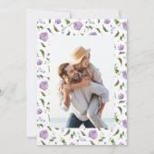 Lila Hochzeit von Wasserfarben Save The Date (Rückseite)