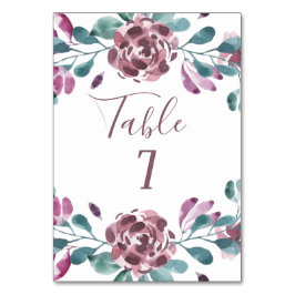 Lila Hochzeit von Wasserfarben Tischnummer
