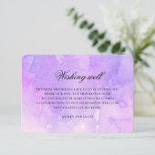 Lila Hochzeit wünscht sich gut. Lavendel Begleitkarte (Stehend Vorderseite)