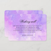 Lila Hochzeit wünscht sich gut. Lavendel Begleitkarte (Vorne/Hinten)