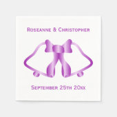 Lila Hochzeiten Napkins Glocken und Band Serviette (Vorderseite)