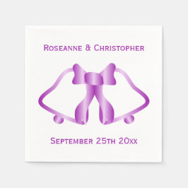 Lila Hochzeiten Napkins Glocken und Band Serviette