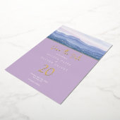 Lila Hochzeiten retten das Datum Folieneinladung (Gedreht)