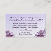 Lila Hochzeits-Berater Visitenkarte (Rückseite)