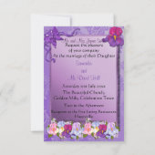 Lila Hochzeits-Einladung Einladung (Rückseite)