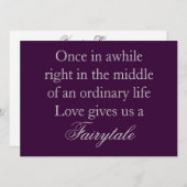 Lila Hochzeits-Einladungen mit Liebe-Zitat Einladung (Vorne/Hinten)