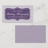 Lila Hochzeits-Fotograf-Geschäfts-Karten Visitenkarte (Vorne/Hinten)