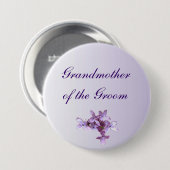 Lila Hochzeits-mit Blumengroßmutter des Button (Vorne & Hinten)