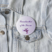 Lila Hochzeits-mit Blumengroßmutter des Button (Beispiel)