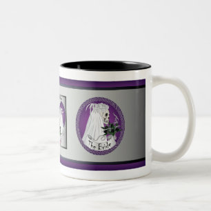 Lila Hochzeits-Schädel Zweifarbige Tasse