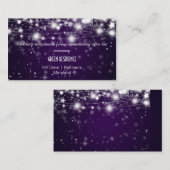 Lila Hochzeitsbeilage in eleganten Glühstern Begleitkarte (Vorne/Hinten)