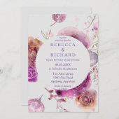Lila Hochzeitsbewunderung Einladung (Vorne/Hinten)