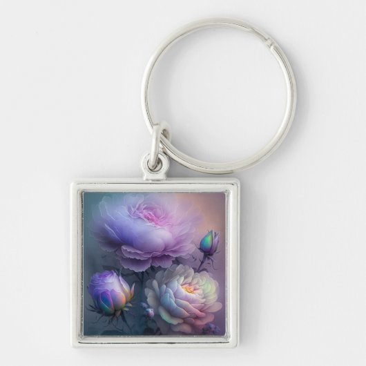 Lila Hochzeitsblumen in leuchtenden Weiden Schlüsselanhänger (Vorne)