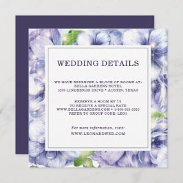Lila Hochzeitsdetails für Blumenanemone Einladung