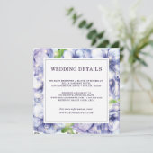 Lila Hochzeitsdetails für Blumenanemone Einladung (Stehend Vorderseite)