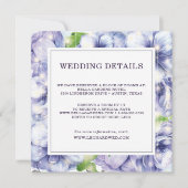 Lila Hochzeitsdetails für Blumenanemone Einladung (Vorderseite)