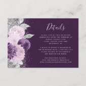 Lila Hochzeitsdetails für Wasserfarben Begleitkarte (Vorderseite)