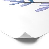 Lila Hochzeitsdruck. Violett-Blume Begrüßungszeich Poster (Ecke)