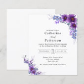 Lila Hochzeitseinladung (Vorne/Hinten)