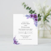 Lila Hochzeitseinladung (Stehend Vorderseite)