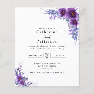 Lila Hochzeitseinladung