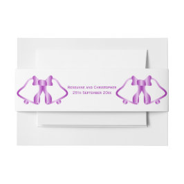 Lila Hochzeitseinladung Bauchband Bells Ribbon Einladungsbanderole