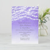 Lila Hochzeitseinladung durch rustikale String-Lig Einladung (Stehend Vorderseite)