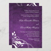 Lila Hochzeitseinladung Einladung (Vorne/Hinten)