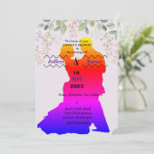 Lila Hochzeitseinladung Einladung (Stehend Vorderseite)